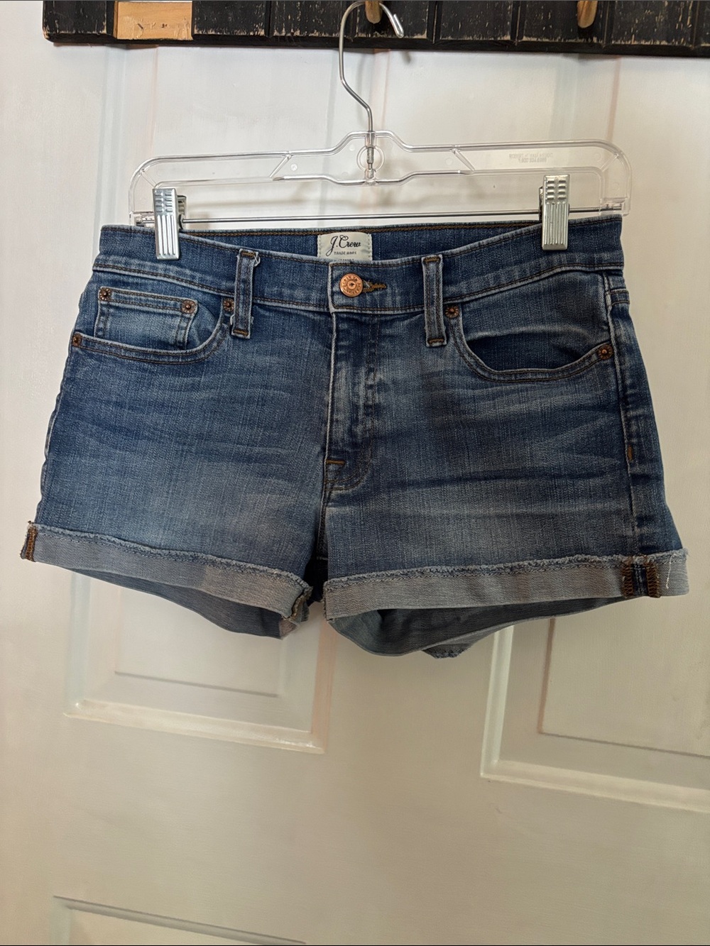 J. Crew Dark Blue Rolled Hem Denim Shorts